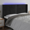 Zagłówek do łóżka z LED, czarny, 183x16x118/128 cm, aksamit