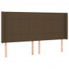 Zagłówek do łóżka z LED ciemnobrązowy 203x16x118/128 cm tkanina