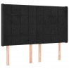 Zagłówek do łóżka z LED, czarny, 147x16x118/128 cm, aksamit