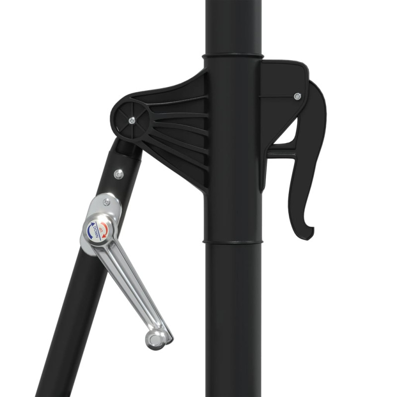 Parasol ogrodowy z LED, ścienny, 300 cm, bordowy