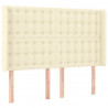 Zagłówek do łóżka z LED kremowy 147x16x118/128cm sztuczna skóra