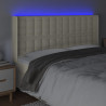 Zagłówek do łóżka z LED kremowy 163x16x118/128cm sztuczna skóra
