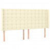 Zagłówek do łóżka z LED kremowy 203x16x118/128cm sztuczna skóra