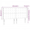 Zagłówek do łóżka z LED kremowy 203x16x118/128cm sztuczna skóra