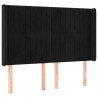 Zagłówek do łóżka z LED, czarny, 147x16x118/128 cm, aksamit