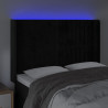 Zagłówek do łóżka z LED, czarny, 147x16x118/128 cm, aksamit