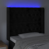 Zagłówek do łóżka z LED, czarny, 93x16x118/128 cm, aksamit