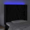 Zagłówek do łóżka z LED, czarny, 103x16x118/128 cm, aksamit