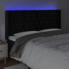 Zagłówek do łóżka z LED, czarny, 183x16x118/128 cm, aksamit