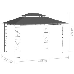 Altana, 4x3x2,7 m, antracytowa, 160 g/m²