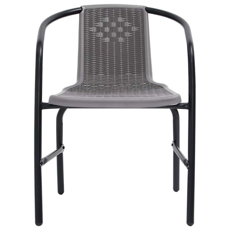 Krzesła ogrodowe, 4 szt., rattan syntetyczny i stal, 110 kg