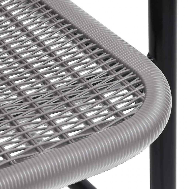 Krzesła ogrodowe, 4 szt., rattan syntetyczny i stal, 110 kg