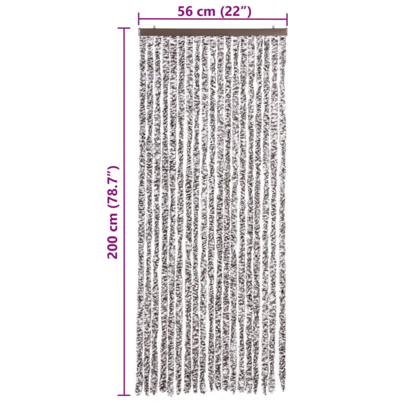 Zasłona przeciwko owadom, brązowo-beżowa, 56x200 cm, szenil