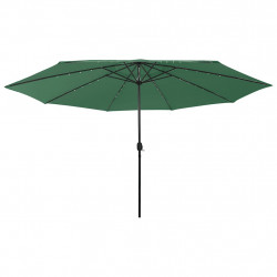 Parasol ogrodowy z LED, 400 cm, zielony