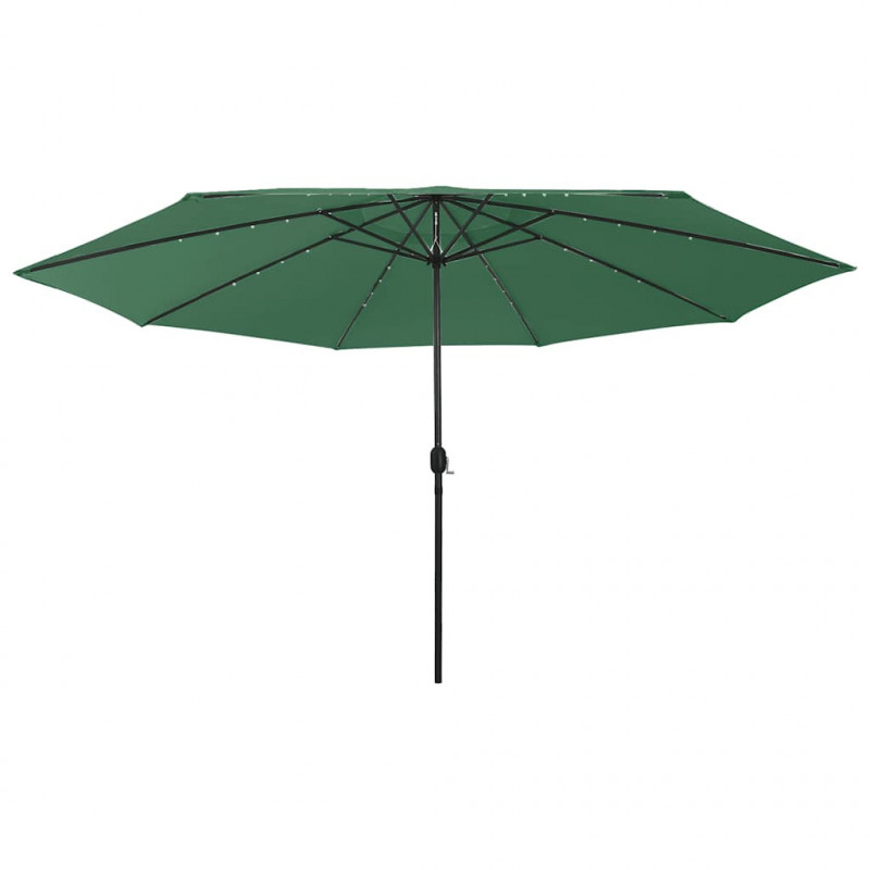 Parasol ogrodowy z LED, 400 cm, zielony