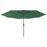 Parasol ogrodowy z LED, 400 cm, zielony