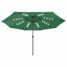 Parasol ogrodowy z LED, 400 cm, zielony