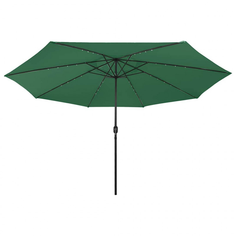 Parasol ogrodowy z LED, 400 cm, zielony