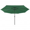 Parasol ogrodowy z LED, 400 cm, zielony