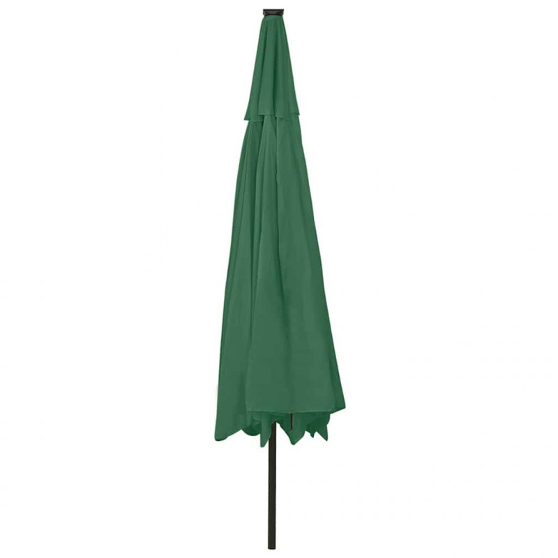 Parasol ogrodowy z LED, 400 cm, zielony