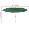 Parasol ogrodowy z LED, 400 cm, zielony