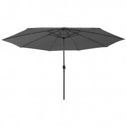 Parasol ogrodowy z LED, 400 cm, antracytowy