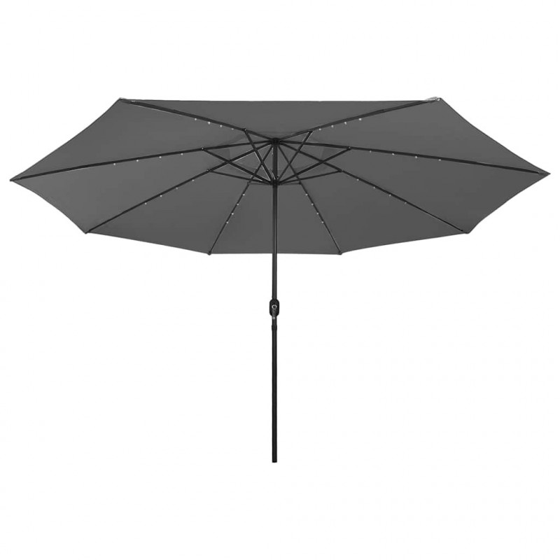 Parasol ogrodowy z LED, 400 cm, antracytowy