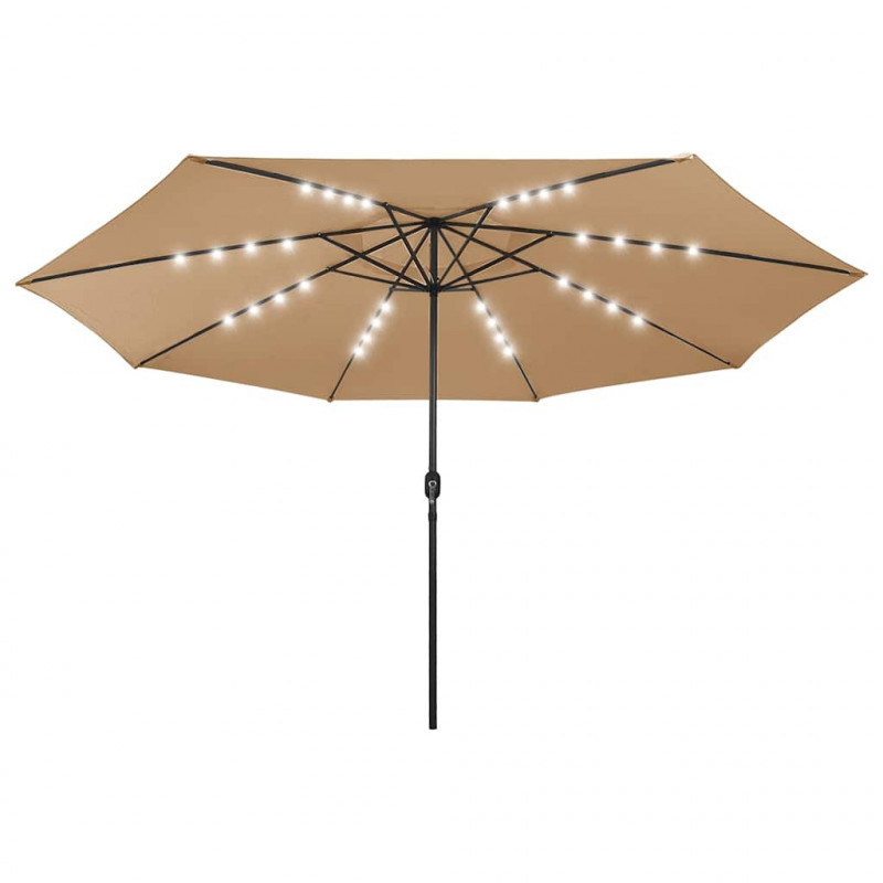 Parasol ogrodowy z LED, 400 cm, taupe