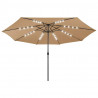 Parasol ogrodowy z LED, 400 cm, taupe