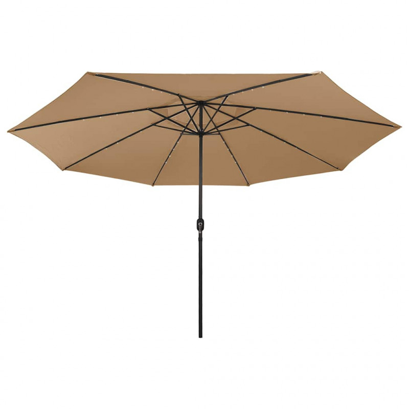 Parasol ogrodowy z LED, 400 cm, taupe