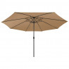 Parasol ogrodowy z LED, 400 cm, taupe