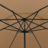 Parasol ogrodowy z LED, 400 cm, taupe