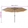 Parasol ogrodowy z LED, 400 cm, taupe