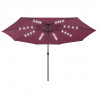 Parasol ogrodowy z LED, 400 cm, bordowy