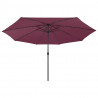 Parasol ogrodowy z LED, 400 cm, bordowy