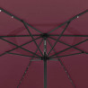 Parasol ogrodowy z LED, 400 cm, bordowy