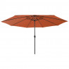 Parasol ogrodowy z LED, 400 cm, terakota