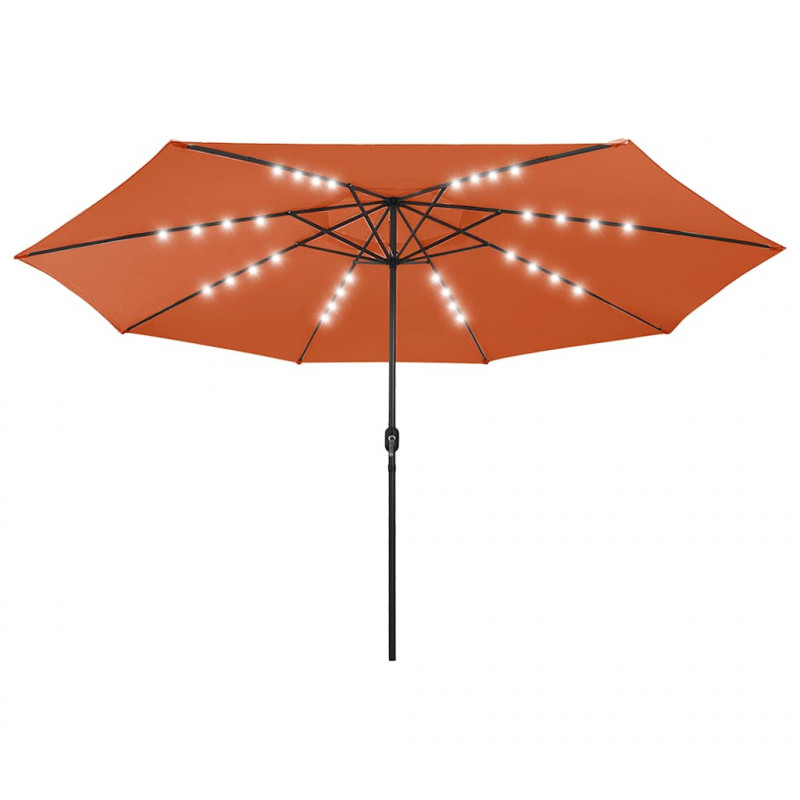 Parasol ogrodowy z LED, 400 cm, terakota