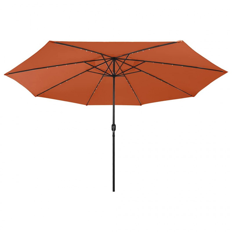 Parasol ogrodowy z LED, 400 cm, terakota