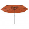 Parasol ogrodowy z LED, 400 cm, terakota