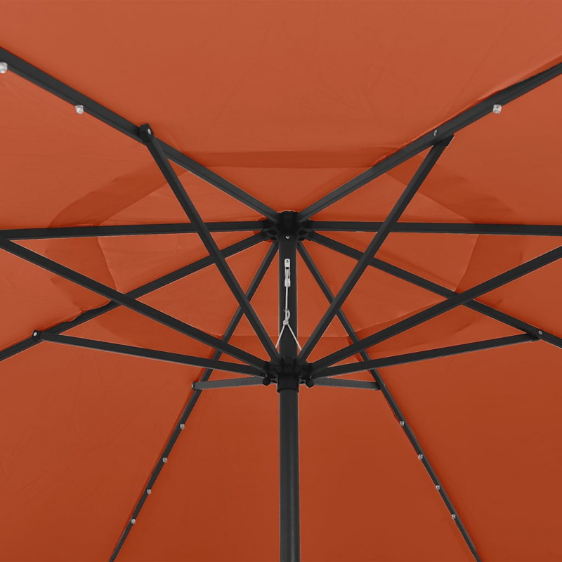Parasol ogrodowy z LED, 400 cm, terakota
