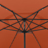 Parasol ogrodowy z LED, 400 cm, terakota