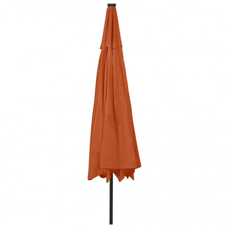 Parasol ogrodowy z LED, 400 cm, terakota