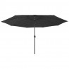 Parasol ogrodowy z LED, 400 cm, czarny