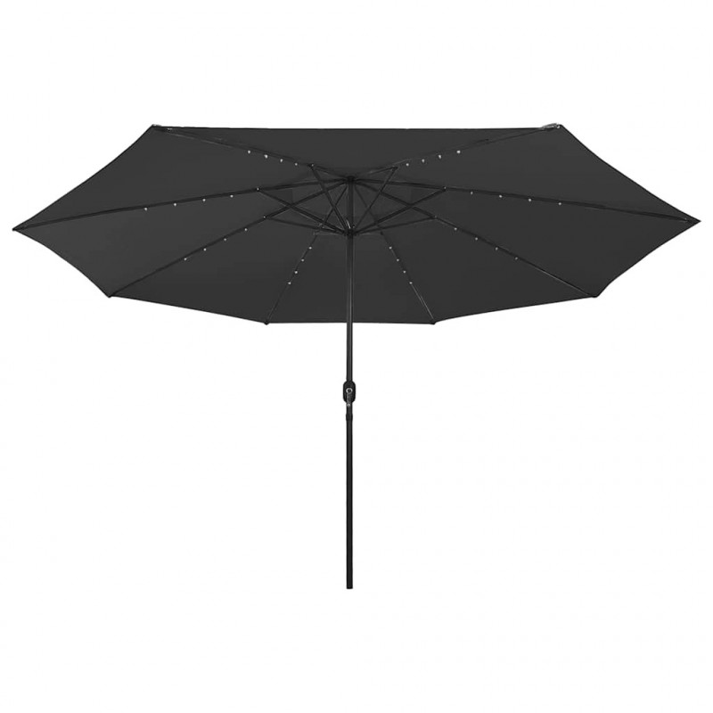 Parasol ogrodowy z LED, 400 cm, czarny
