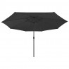 Parasol ogrodowy z LED, 400 cm, czarny