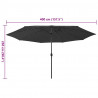 Parasol ogrodowy z LED, 400 cm, czarny