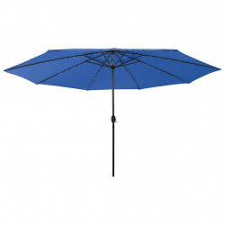 Parasol ogrodowy z LED, 400 cm, niebieski