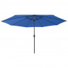 Parasol ogrodowy z LED, 400 cm, niebieski