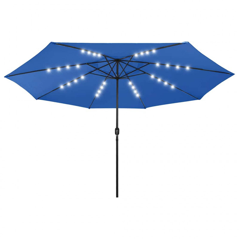 Parasol ogrodowy z LED, 400 cm, niebieski
